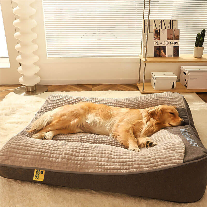 Grand lit de coussin pour chien avec protection de la colonne vertébrale