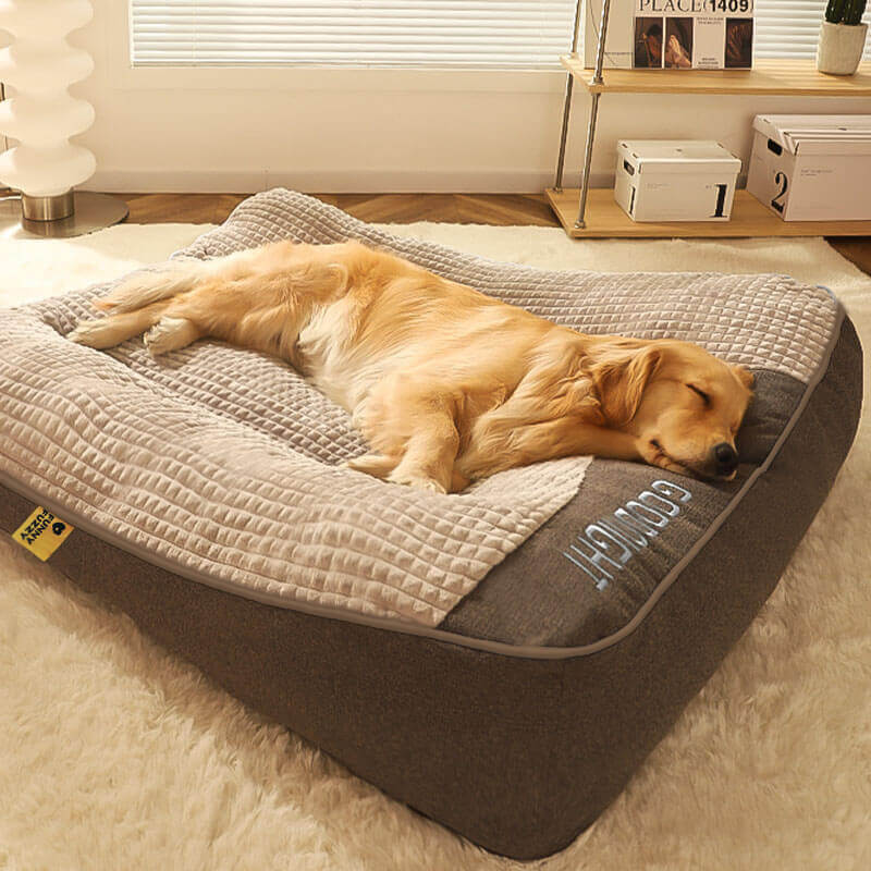 Grand lit de coussin pour chien avec protection de la colonne vertébrale